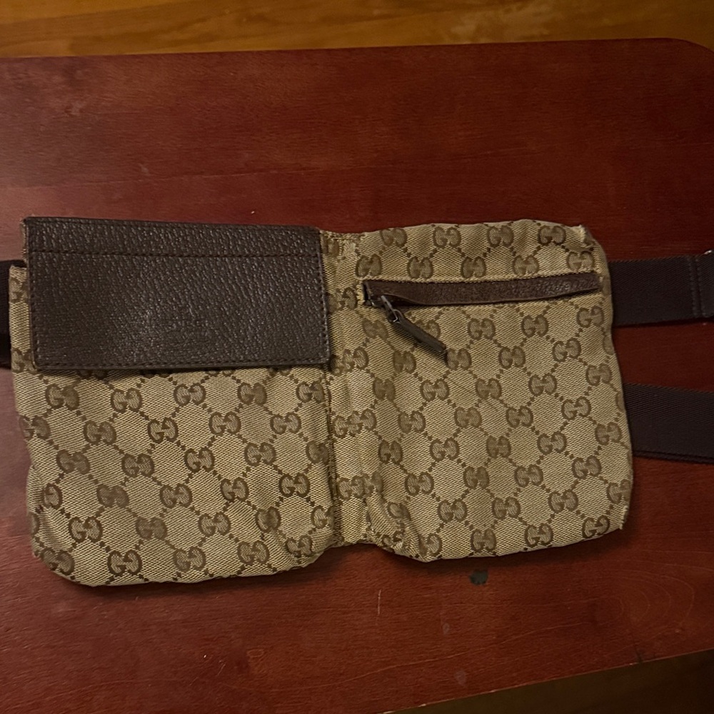 Gucci Beige and Brown Monogram Belt Bag - Picture 8 of 9